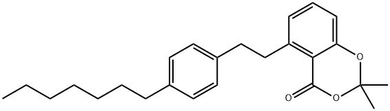 4H-1,3-Benzodioxin-4-one, 5-[2-(4-heptylphenyl)ethyl]-2,2-dimethyl- Struktur