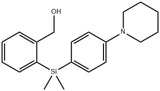 2-(Dimethyl(4-(piperidin-1-yl)phenyl)silyl)benzyl alcohol Struktur