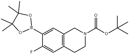 6-Fluoro-7-(4,4,5,5-tetramethyl-[1,3,2]dioxaborolan-2-yl)-3,4-dihydro-1H-isoquinoline-2-carboxylic acid tert-butyl e, 1246210-07-0, 結(jié)構(gòu)式