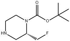 1-Piperazinecarboxylic acid, 2-(fluoromethyl)-, 1,1-dimethylethyl ester, (2S)- Struktur