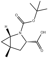 (1S,3S,5S)-2-tert-butoxycarbonyl-5-methyl-2-azabicyclo[3.1.0]hexane-3-carboxylic acid Struktur