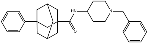 3-Phenyl-N-[1-(phenylmethyl)-4-piperidinyl]-tricyclo[3.3.1.13,7]decane-1-carboxamide Struktur