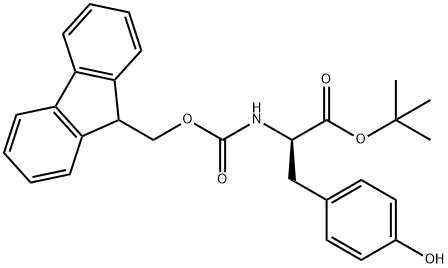 D-Tyrosine, N-[(9H-fluoren-9-ylmethoxy)carbonyl]-, 1,1-dimethylethyl ester Struktur