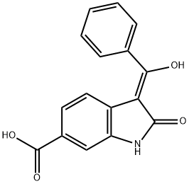 (Z)-3-(hydroxy(phenyl)methylene)-2-oxoindoline-6-carboxylic acid compound with 3-benzoyl-2-oxoindoline-6-carboxylic acid Struktur