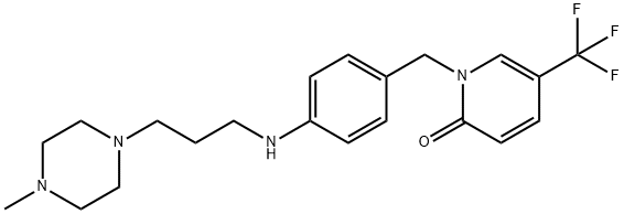 2(1H)-Pyridinone, 1-[[4-[[3-(4-methyl-1-piperazinyl)propyl]amino]phenyl]methyl]-5-(trifluoromethyl)- Struktur