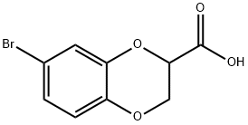 1,4-Benzodioxin-2-carboxylic acid, 7-bromo-2,3-dihydro- Struktur