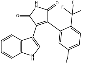 1H-Pyrrole-2,5-dione, 3-[5-fluoro-2-(trifluoromethyl)phenyl]-4-(1H-indol-3-yl)- Struktur