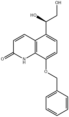 2(1H)-Quinolinone, 5-[(1R)-1,2-dihydroxyethyl]-8-(phenylmethoxy)- Struktur