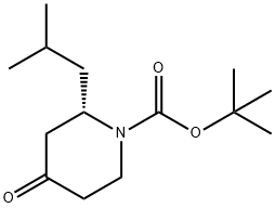 1-Piperidinecarboxylic acid, 2-(2-methylpropyl)-4-oxo-, 1,1-dimethylethyl ester, (2S)- Struktur