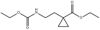 Cyclopropanecarboxylic acid, 1-[2-[(ethoxycarbonyl)amino]ethyl]-, ethyl ester Struktur