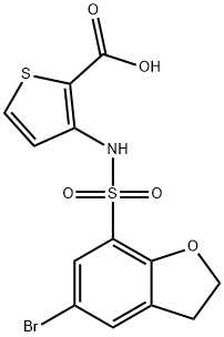 2-Thiophenecarboxylic acid, 3-[[(5-bromo-2,3-dihydro-7-benzofuranyl)sulfonyl]amino]- Struktur