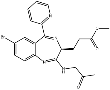 3H-1,4-Benzodiazepine-3-propanoic acid, 7-bromo-2-[(2-oxopropyl)amino]-5-(2-pyridinyl)-, methyl ester, (3S)- Struktur