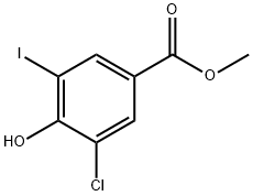 Benzoic acid, 3-chloro-4-hydroxy-5-iodo-, methyl ester Struktur