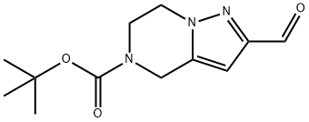 Pyrazolo[1,5-a]pyrazine-5(4H)-carboxylic acid, 2-formyl-6,7-dihydro-, 1,1-dimethylethyl ester Struktur