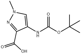 4-[(tert-butoxycarbonyl)amino]-1-methyl-1H-pyrazole-3-carboxylic acid Struktur