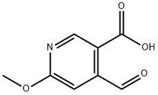 3-Pyridinecarboxylic acid, 4-formyl-6-methoxy- Struktur