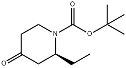 1-Piperidinecarboxylic acid, 2-ethyl-4-oxo-, 1,1-dimethylethyl ester, (2S)- Struktur