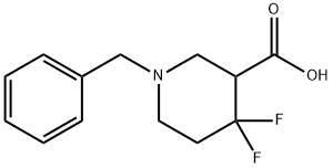 3-Piperidinecarboxylic acid, 4,4-difluoro-1-(phenylmethyl)- Struktur