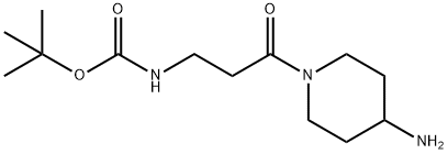 Carbamic acid, N-[3-(4-amino-1-piperidinyl)-3-oxopropyl]-, 1,1-dimethylethyl ester Struktur