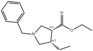 rel-ethyl (3R,4S)-1-Benzyl-4-ethylpyrrolidine-3-carboxylate Struktur