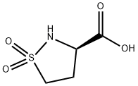 3-Isothiazolidinecarboxylic acid, 1,1-dioxide, (3R)- Struktur