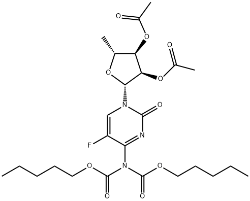 Cytidine, 5'-deoxy-5-fluoro-N,N-bis[(pentyloxy)carbonyl]-, 2',3'-diacetate|5′-脫氧-5-氟-N,N-雙[(戊基氧基)羰基]胞苷2′,3′-二乙酸酯