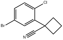 1-(5-bromo-2-chlorophenyl)cyclobutane-1-carbonitrile Struktur