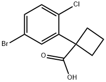 1-(5-bromo-2-chlorophenyl)cyclobutane-1-carboxylic acid Struktur