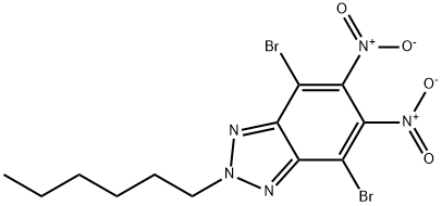 2H-Benzotriazole, 4,7-dibromo-2-hexyl-5,6-dinitro- Struktur