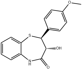 1,5-Benzothiazepin-4(5H)-one, 2,3-dihydro-3-hydroxy-2-(4-methoxyphenyl)-, (2S,3R)- Struktur