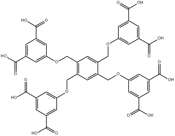 5,5',5'',5'''-((benzene-1,2,4,5-tetrayltetrakis(methylene))tetrakis(oxy))tetraisophthalic acid Struktur