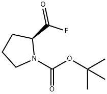 1-Pyrrolidinecarboxylic acid, 2-(fluorocarbonyl)-, 1,1-dimethylethyl ester, (2S)- Struktur