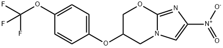 5H-Imidazo[2,1-b][1,3]oxazine, 6,7-dihydro-2-nitro-6-[4-(trifluoromethoxy)phenoxy]- Struktur