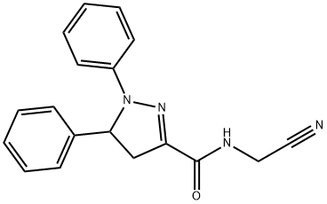 1H-Pyrazole-3-carboxamide, N-(cyanomethyl)-4,5-dihydro-1,5-diphenyl- Struktur