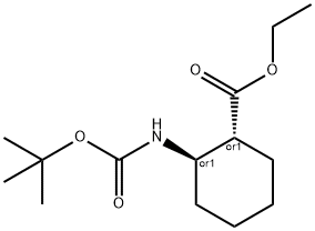 Cyclohexanecarboxylic acid, 2-[[(1,1-dimethylethoxy)carbonyl]amino]-, ethyl ester, (1R,2R)-rel- Struktur