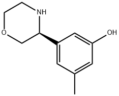 Phenol, 3-methyl-5-(3S)-3-morpholinyl- Struktur