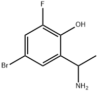 2-(1-aminoethyl)-4-bromo-6-fluorophenol Struktur