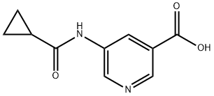 3-Pyridinecarboxylic acid, 5-[(cyclopropylcarbonyl)amino]- Struktur