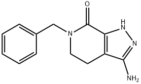 7H-Pyrazolo[3,4-c]pyridin-7-one, 3-amino-1,4,5,6-tetrahydro-6-(phenylmethyl)- Struktur