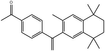 Ethanone, 1-[4-[1-(5,6,7,8-tetrahydro-3,5,5,8,8-pentamethyl-2-naphthalenyl)ethenyl]phenyl]- Struktur