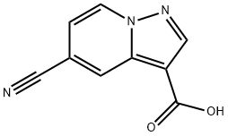 5-cyanopyrazolo[1,5-a]pyridine-3-carboxylic acid Struktur