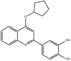 4-(4-(cyclopentyloxy)quinolin-2-yl)benzene-1,2-diol Struktur