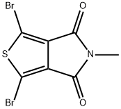 4H-Thieno[3,4-c]pyrrole-4,6(5H)-dione, 1,3-dibromo-5-methyl- Struktur