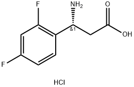 (3R)-3-amino-3-(2,4-difluorophenyl)propanoic acid hydrochloride Struktur