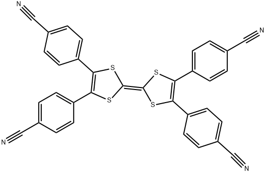 4,4',4'',4'''-([2,2'-bi(1,3-dithiolylidene)]-4,4',5,5'-tetrayl)tetrabenzonitrile Struktur