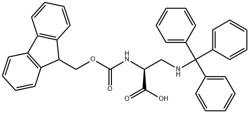 L-Alanine, N-[(9H-fluoren-9-ylmethoxy)carbonyl]-3-[(triphenylmethyl)amino]- Struktur