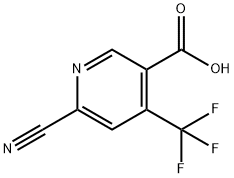 3-Pyridinecarboxylic acid, 6-cyano-4-(trifluoromethyl)- Struktur