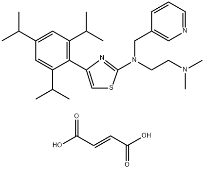 1,2-Ethanediamine, N1,N1-dimethyl-N2-(3-pyridinylmethyl)-N2-[4-[2,4,6-tris(1-methylethyl)phenyl]-2-thiazolyl]-, (2E)-2-butenedioate (1:1) Struktur