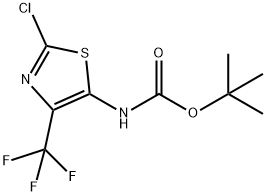 tert-butyl N-[2-chloro-4-(trifluoromethyl)-1,3-thiazol-5-yl]carbamate Struktur