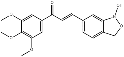 (E)-[1-(1,3-Dihydro-1-hydroxy-2,1-benzoxaborol-6-yl)-3-(3,4,5-trimethoxyphenyl)]propenone Struktur